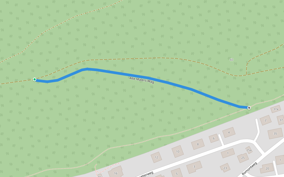 Alte Malers-Wäg walking route map in Pieterlen