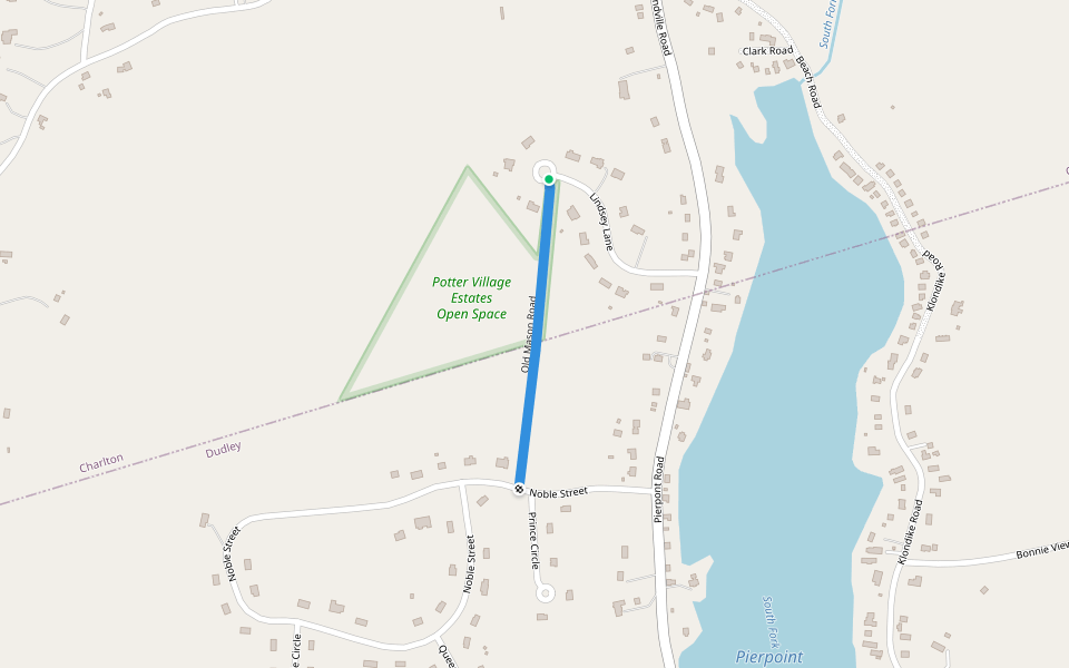 Old Mason Road walking route map in Charlton