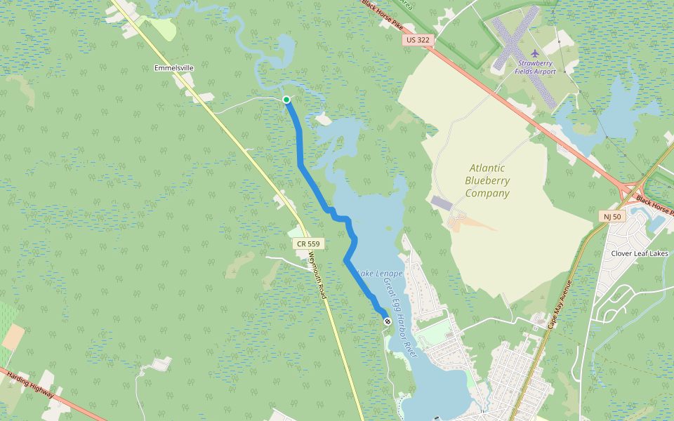 Lenape Park Bluffs walking route map in Hamilton
