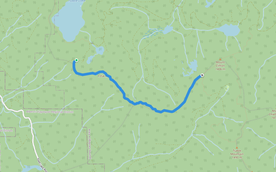 Twin Lakes-Silversnag Ridge Trail walking route map in Union Bay