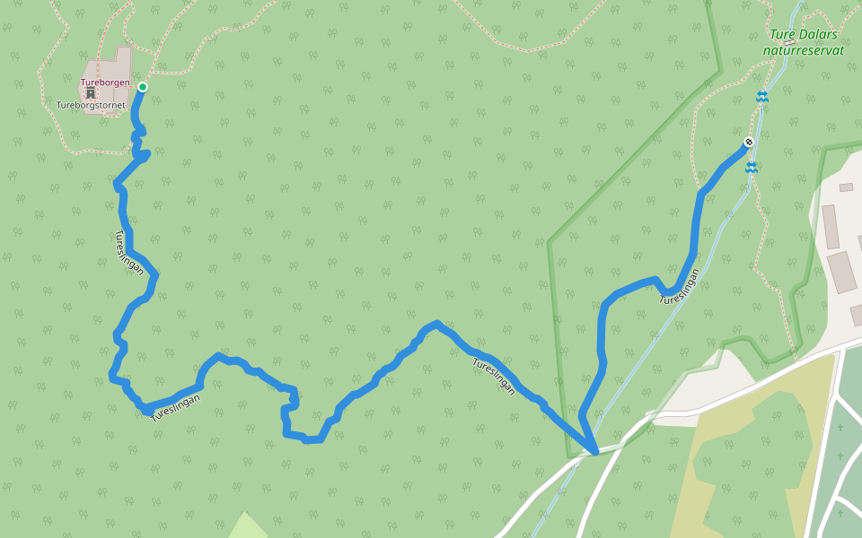 Tureslingan walking route map in Uddevalla