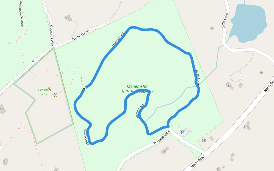 Harris Loop walking route map in Chilmark