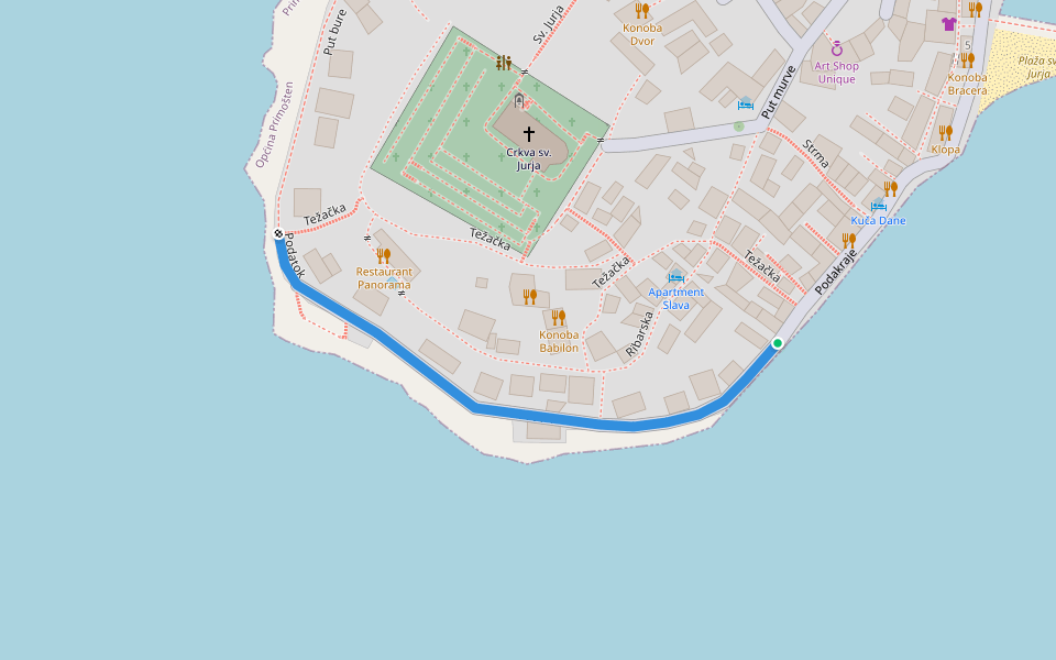 Podatok walking route map in Cetina