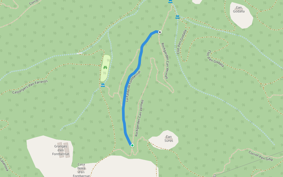 La Falda de Fontbernat walking route map in Bescanó