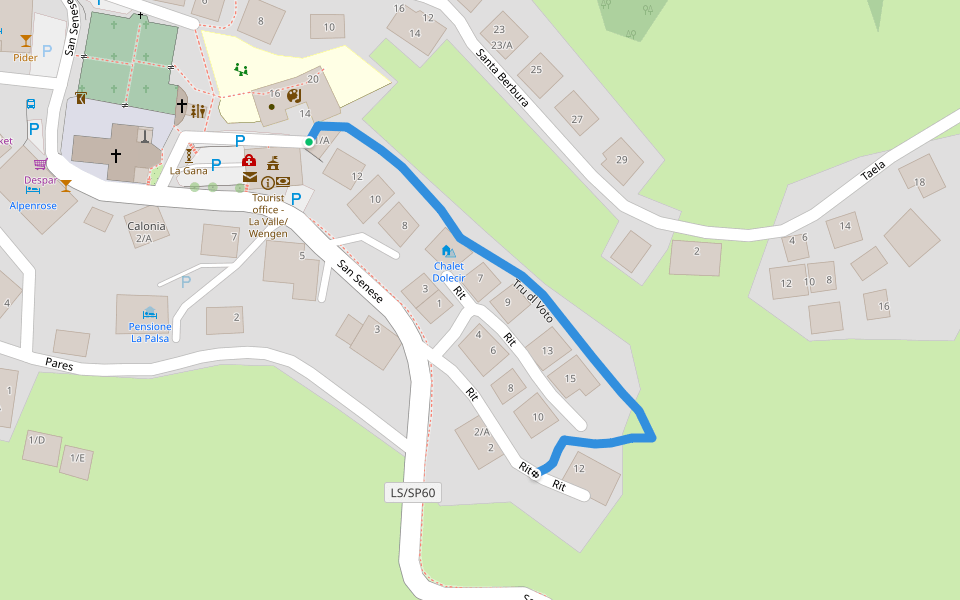 Tru dl Voto walking route map in San Genesio