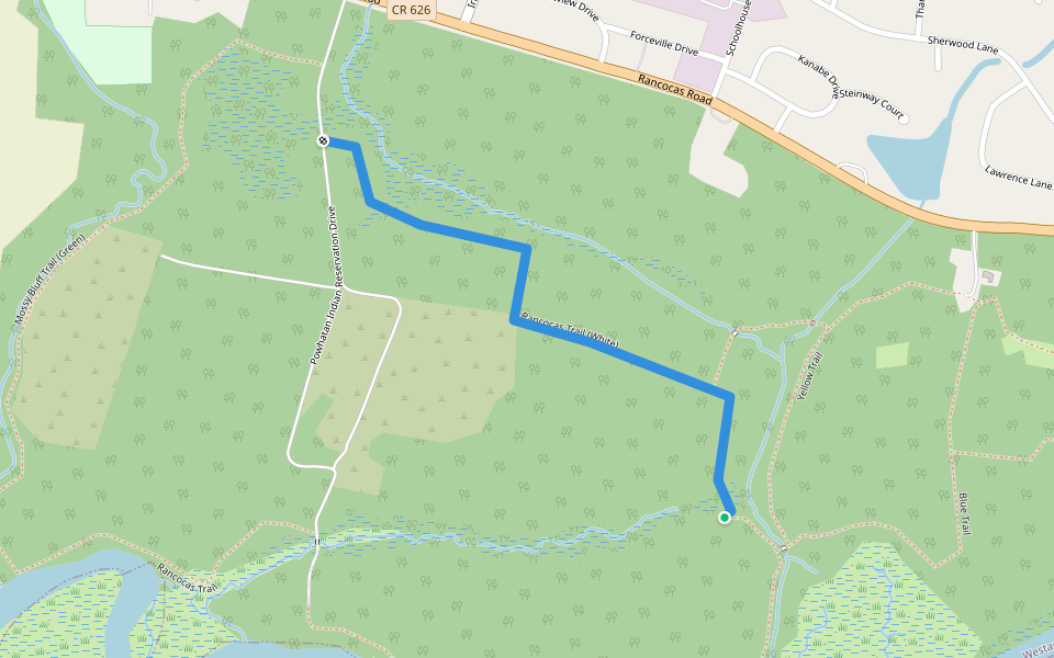 Rancocas Trail (White) walking route map in Westampton Township