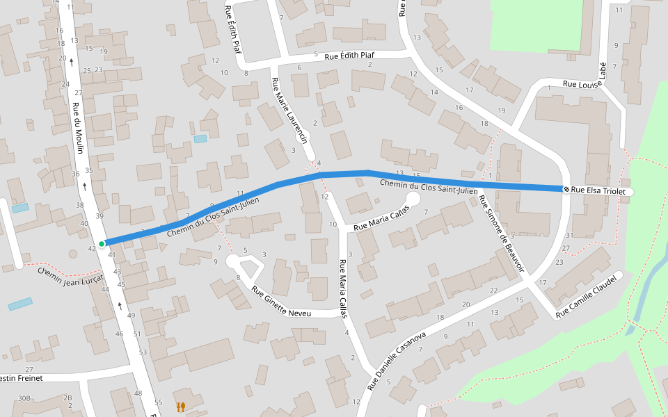 Chemin du Clos Saint-Julien walking route map in Bouguenais
