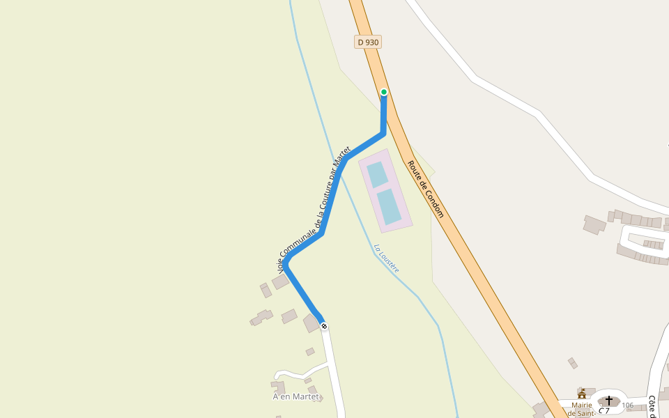 Voie Communale de la Couture par Martet walking route map in Saint-Lary