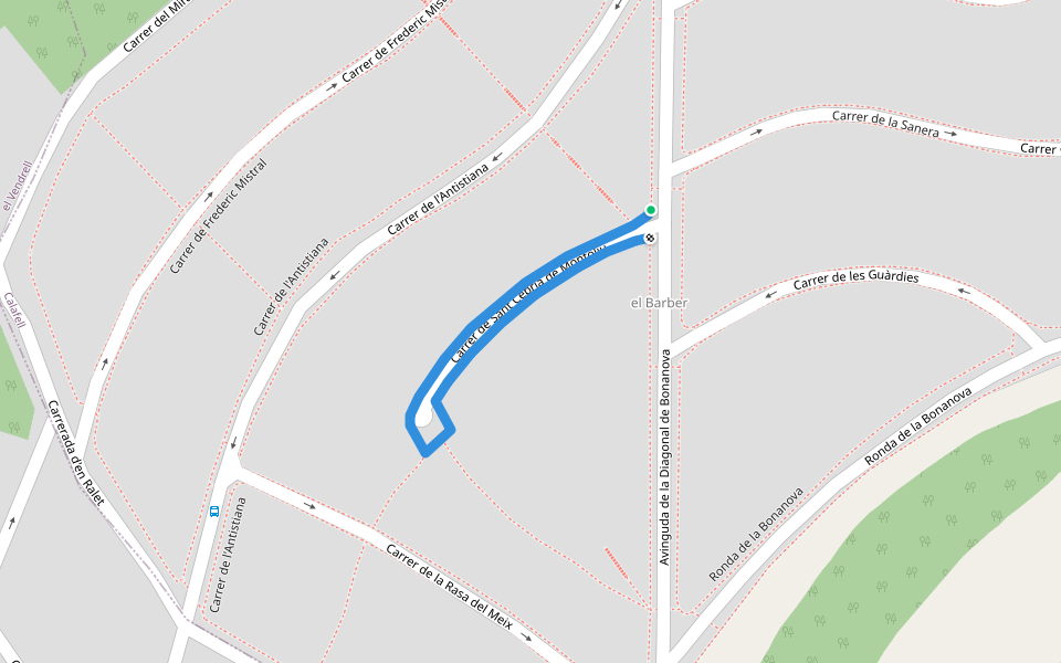 Carrer de Sant Cebrià de Montoliu walking route map in Calafell