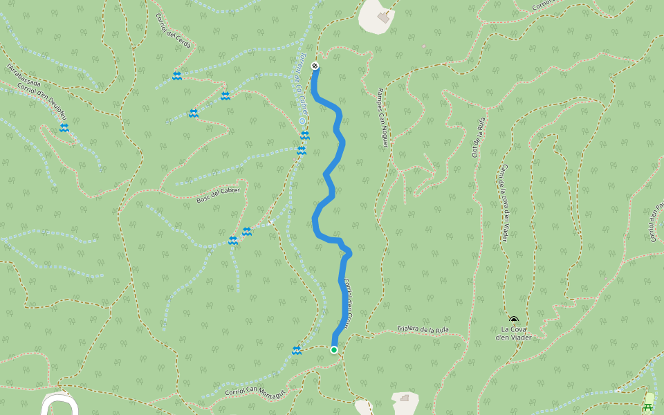 Corriol d'en Crous walking route map in Girona