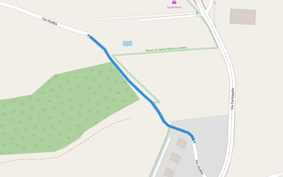 Via Vitalba walking route map in Acireale