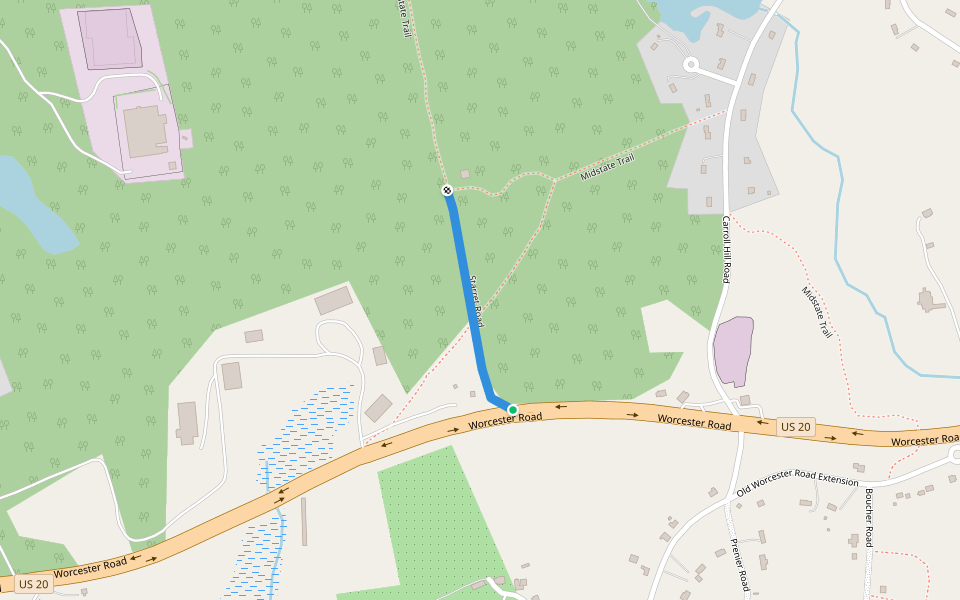Starret Road walking route map in Charlton