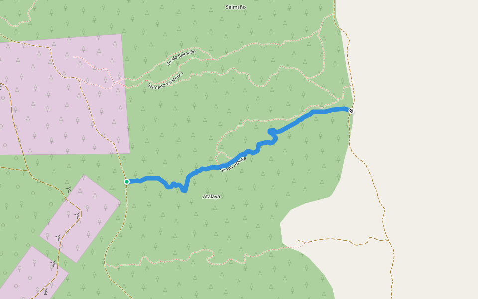 Senda Atalaya walking route map in Borja
