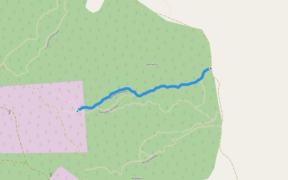 Senda Salmaño walking route map in Borja
