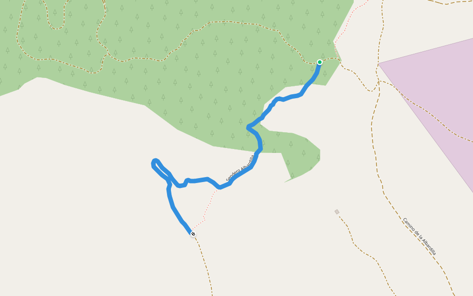 Sendero Albardilla walking route map in Borja