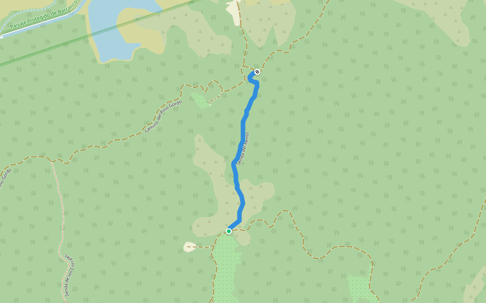 Senda del Rento walking route map in Alhama de Murcia