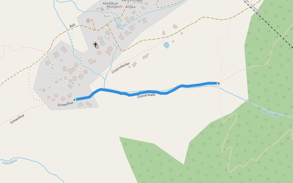 Gasserwald walking route map in Naters