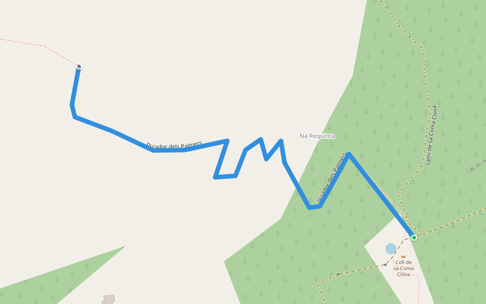pujador dels Palmers walking route map in Andratx