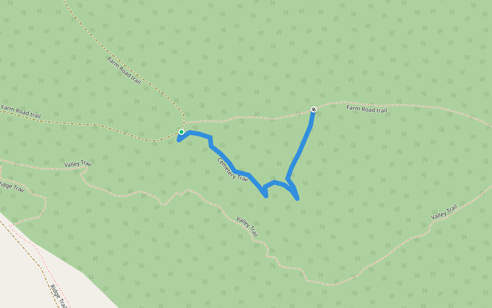 Cemetery Trail walking route map in New Hampton