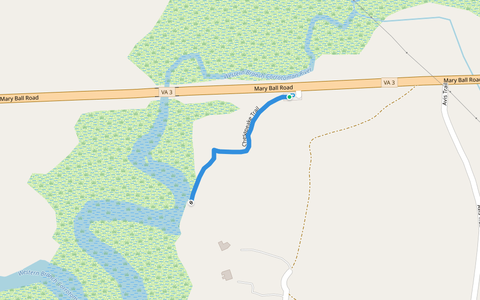 Chesapeake Trail walking route map in Lancaster