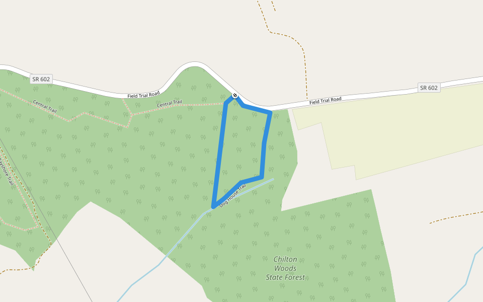 Dog House Trail walking route map in Lancaster