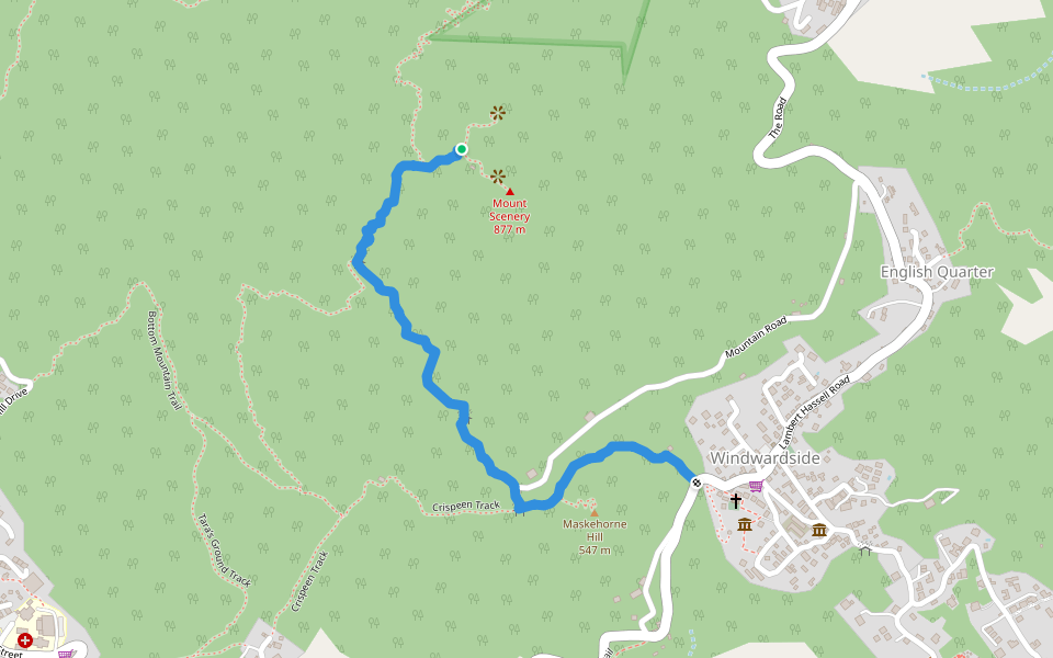 Mount Scenery Trail walking route map in Zion's Hill