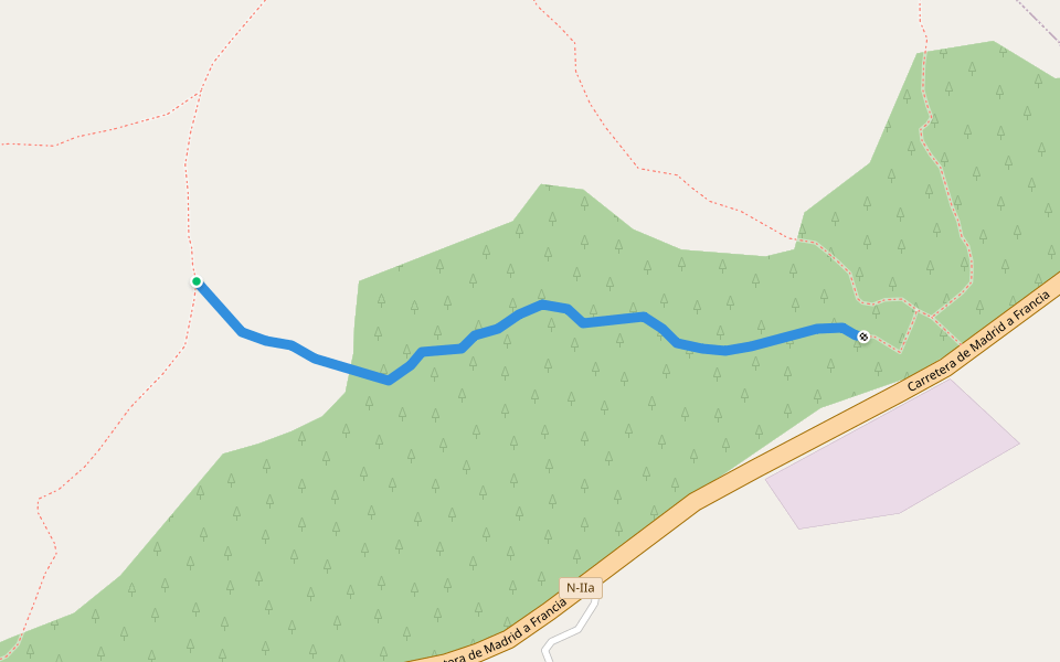 Senda Alta Tensión walking route map in Terrer