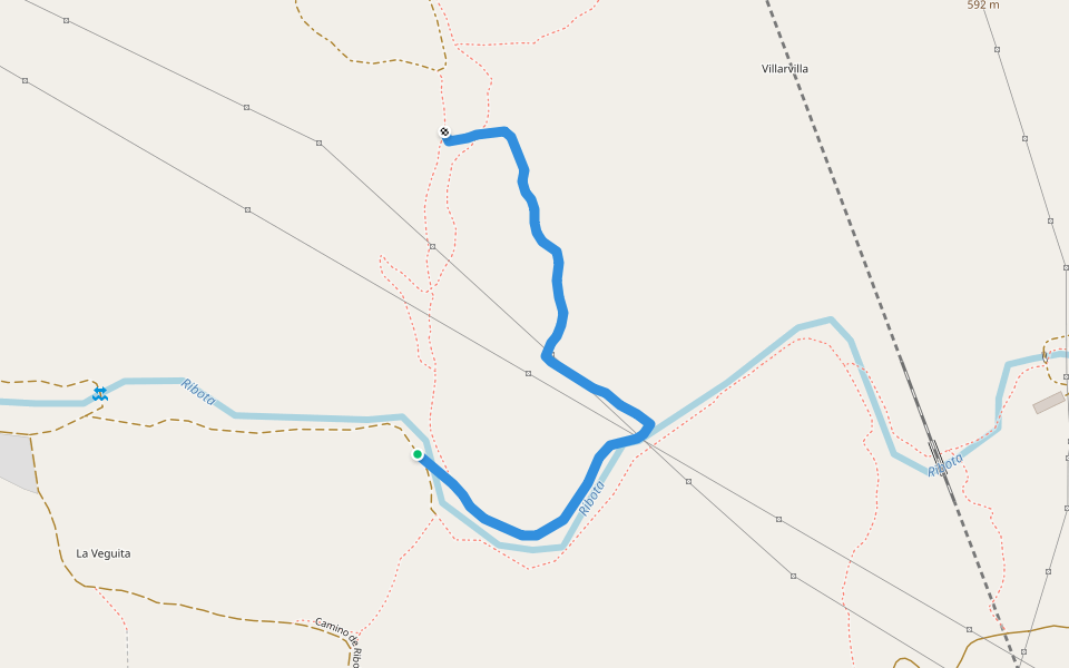 Bajada a la Rambla walking route map in Sabiñán