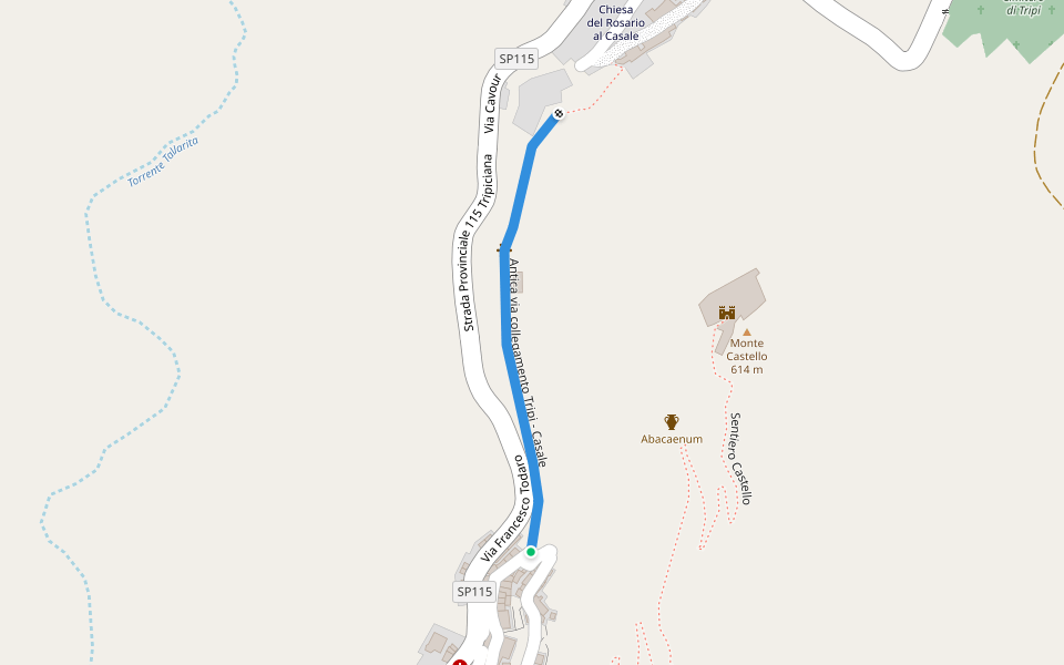Antica via collegamento Tripi - Casale walking route map in Tripi