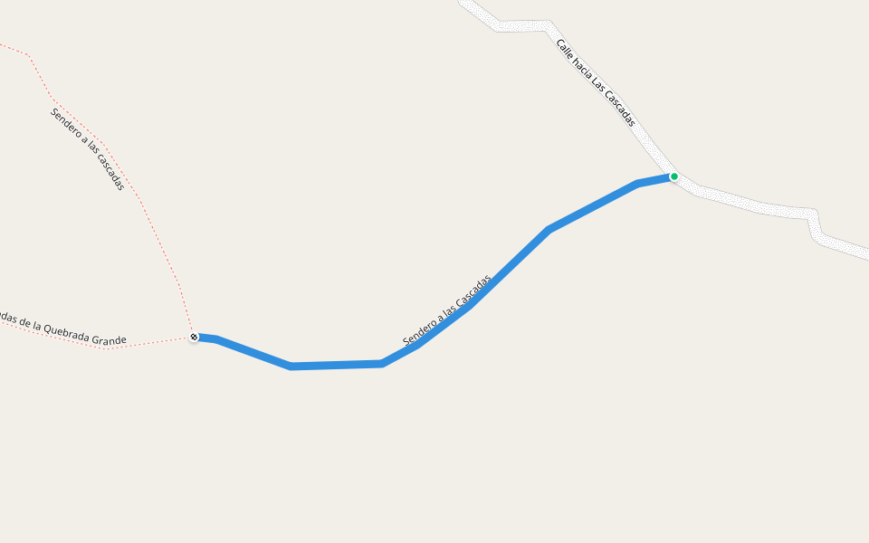 Sendero a las Cascadas walking route map in Comayagua