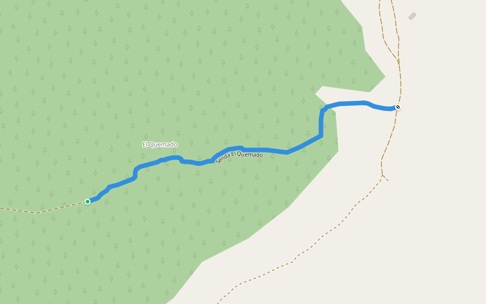 Senda El Quemado walking route map in Tudela