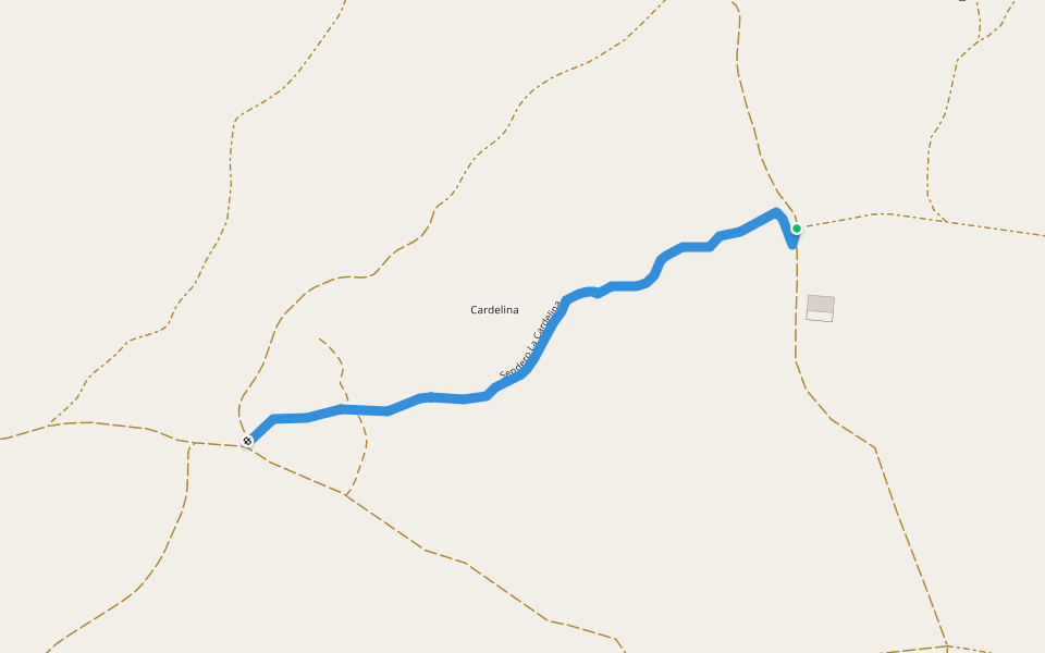 Sendero La Cardelina walking route map in Ablitas