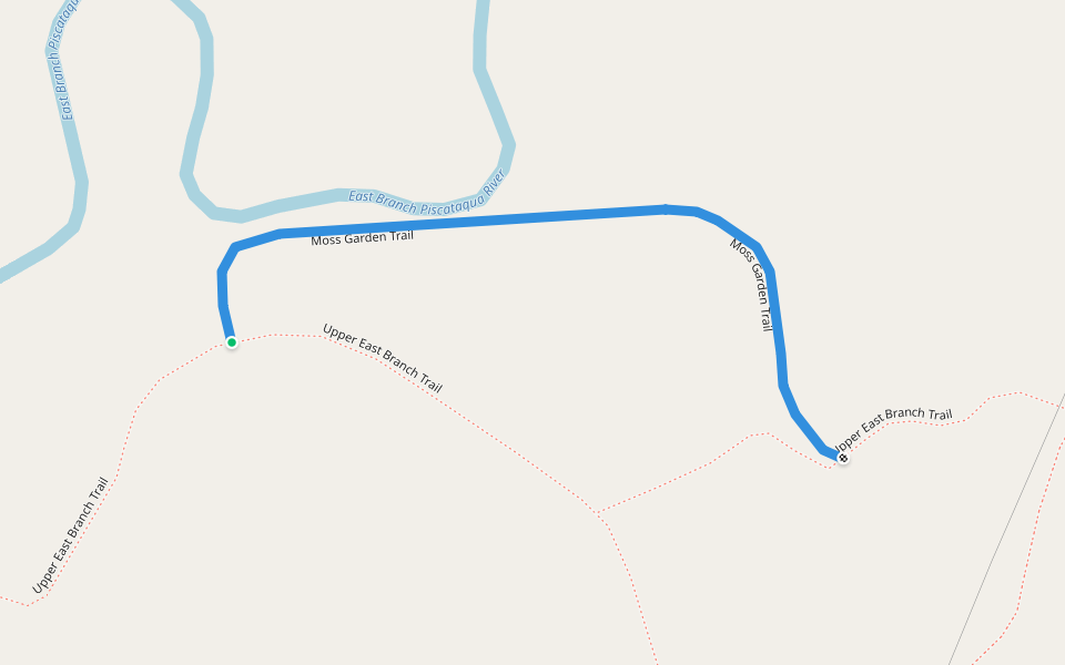 Moss Garden Trail walking route map in Falmouth