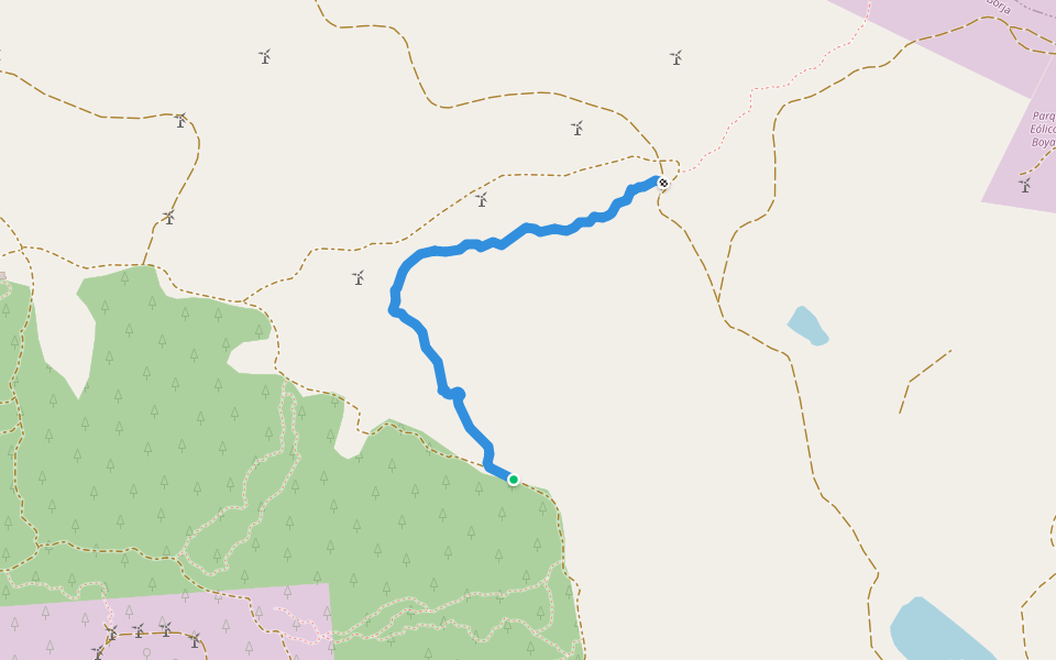 Senda Vulcafrailes walking route map in Borja