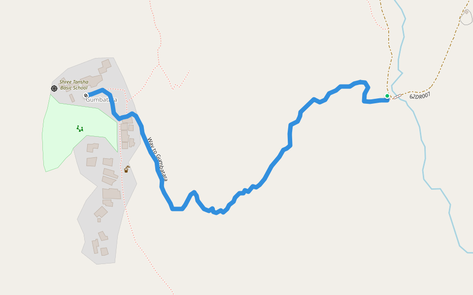 Way to Gumbatara walking route map in Sahartara
