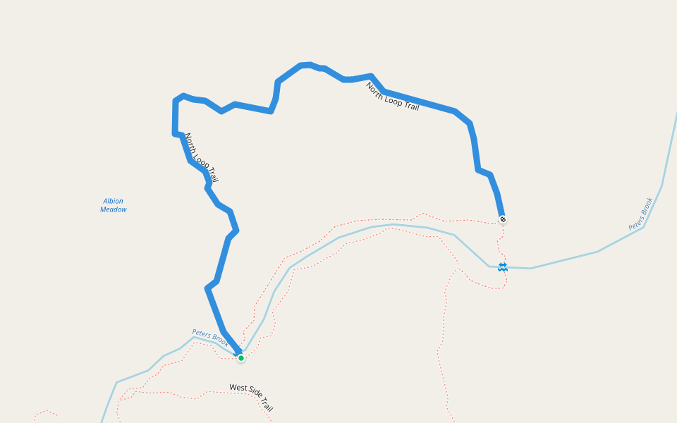 North Loop Trail walking route map in Blue Hill