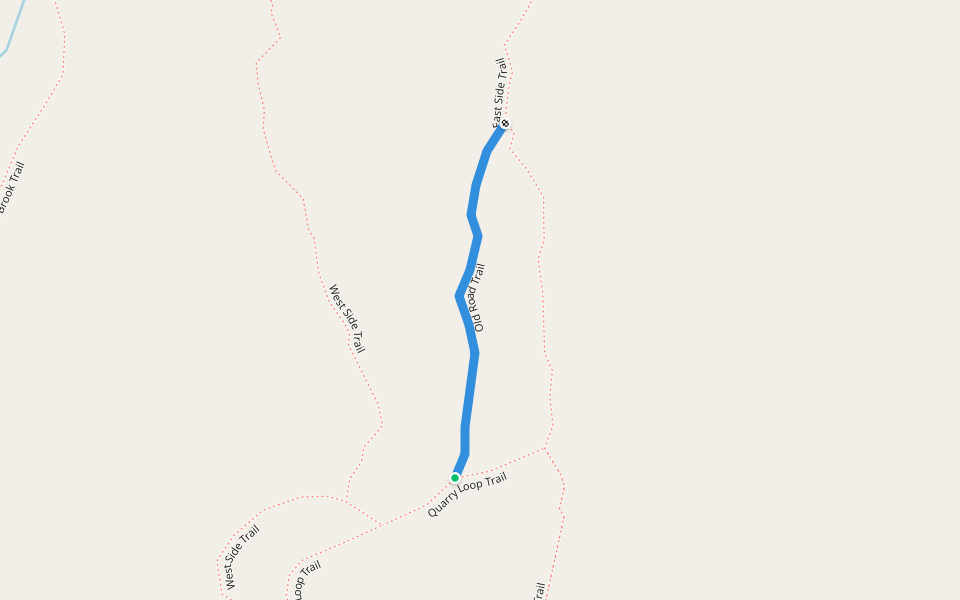 Old Road Trail walking route map in Blue Hill