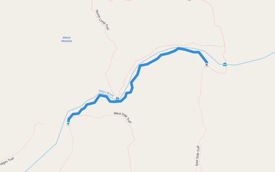 Brookside Trail walking route map in Blue Hill