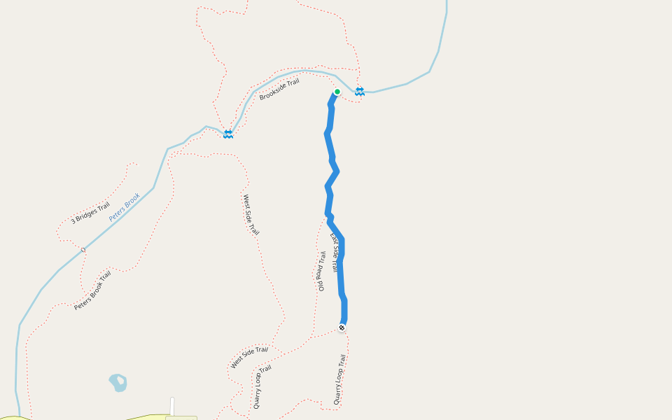 East Side Trail walking route map in Blue Hill
