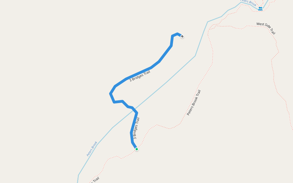3 Bridges Trail walking route map in Blue Hill