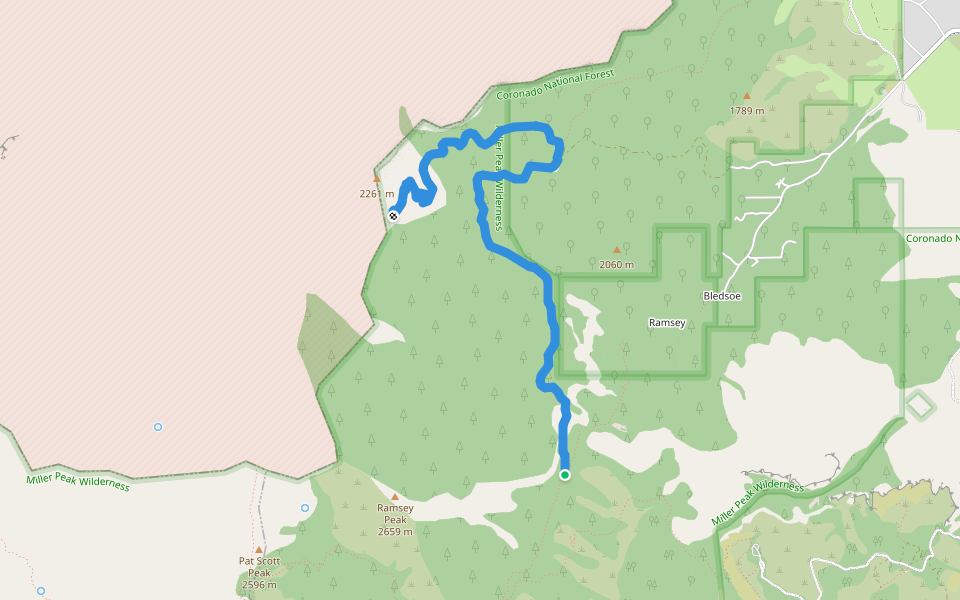 Trail walking route map in Hereford
