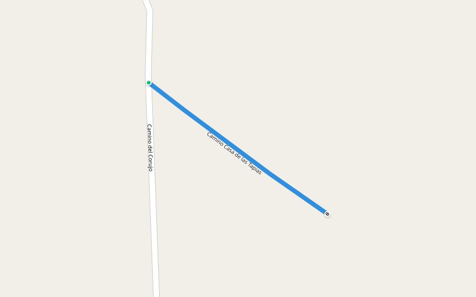 Camino Casa de las Tapias walking route map in Barcarrota