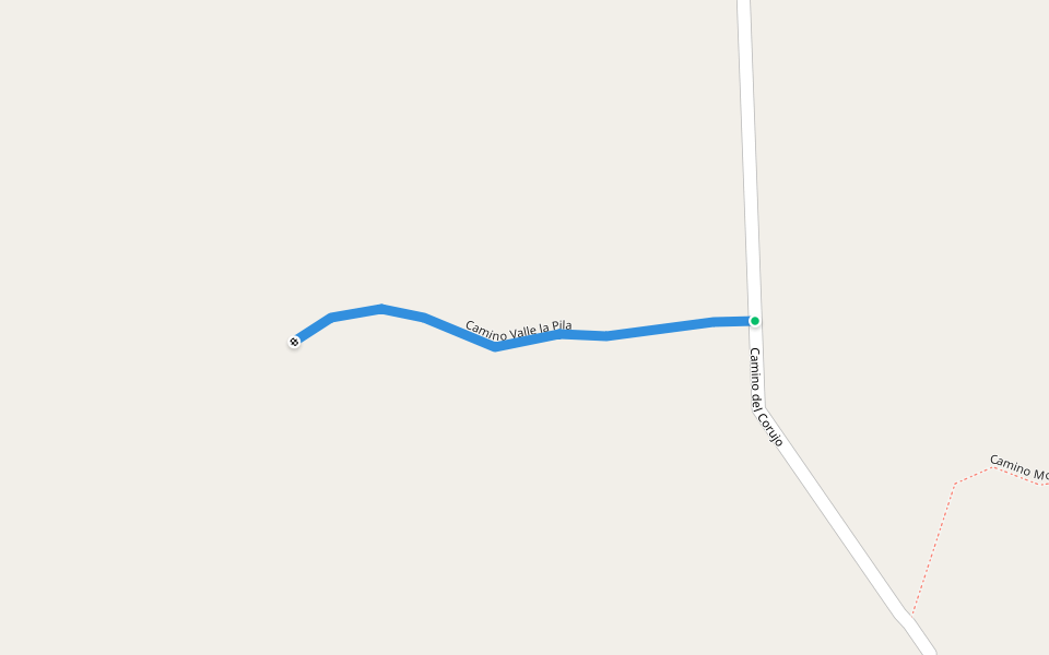 Camino Valle la Pila walking route map in Barcarrota