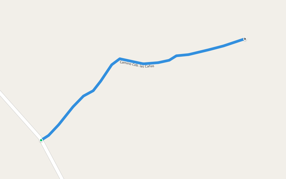 Camino Ceb. las Cañas walking route map in Barcarrota