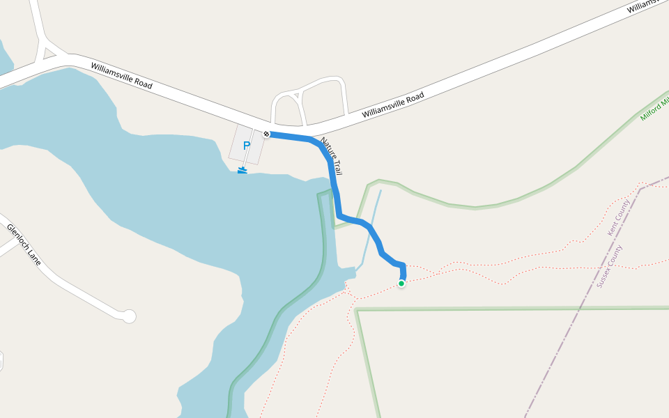 Nature Trail walking route map in Milford