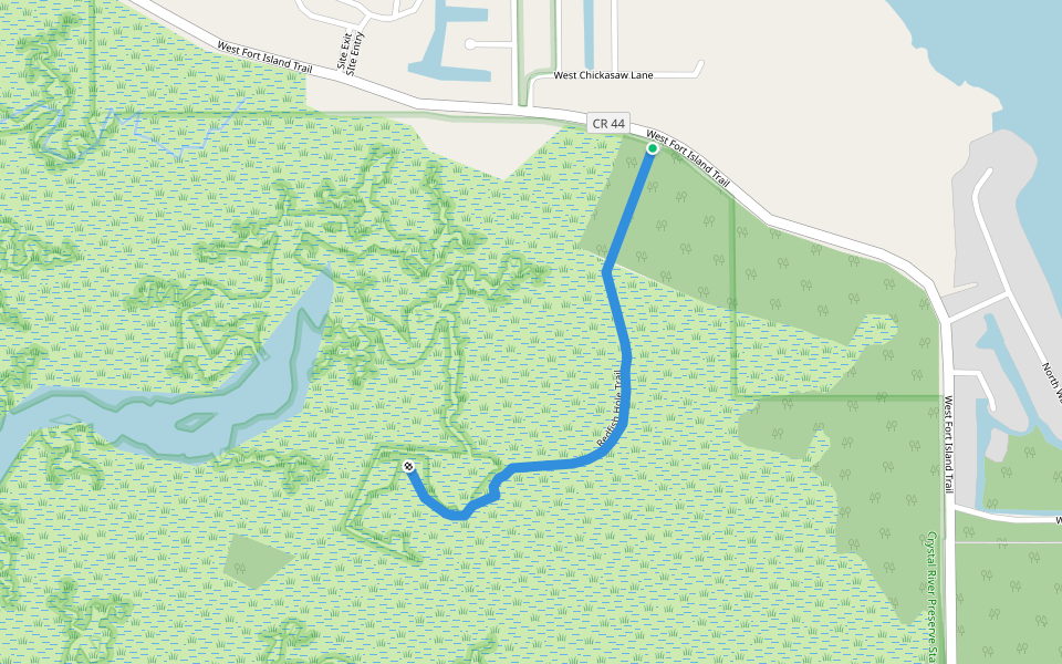 Redfish Hole Trail walking route map in Crystal River