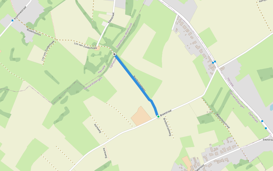 Bredestraatweg walking route map in Geraardsbergen