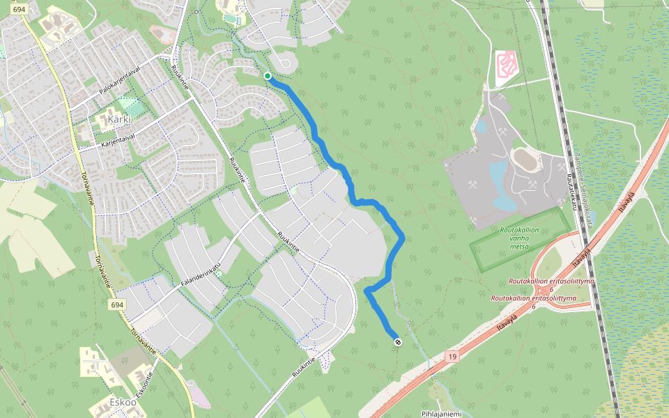 Pajuluoman rantapolku walking route map in Seinäjoki