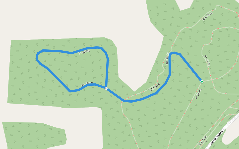 S1- Jaune walking route map in Coaticook