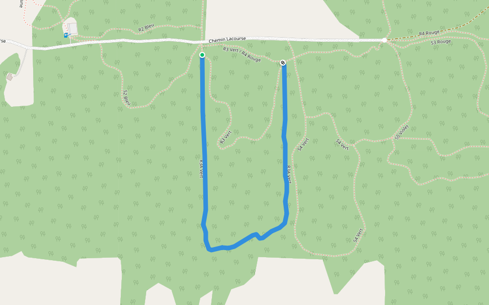 R3A Vert walking route map in Coaticook